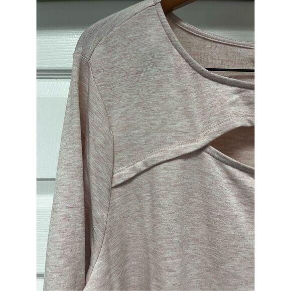 Greige Pink & Tan Space Dye Open Chest Cozy T-Shirt Dress sz 2X NWT - Picture 4 of 10